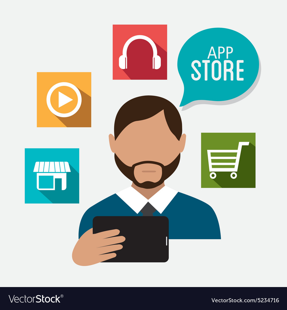 App Store Digital Design Royalty Free Vector Image