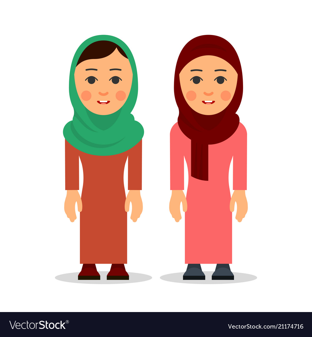 Arab woman or muslim woman cartoon character Vector Image