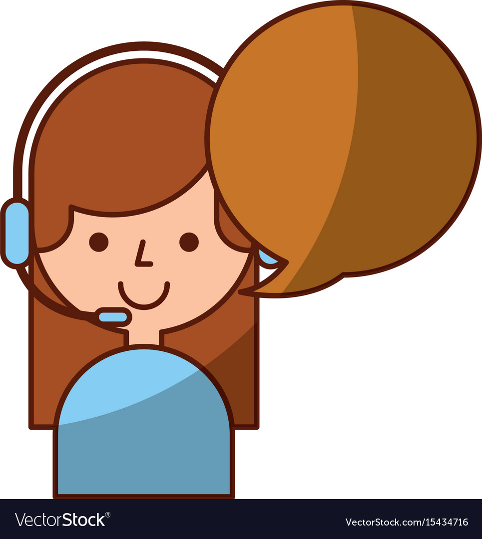 Call center agent with speech bubble avatar