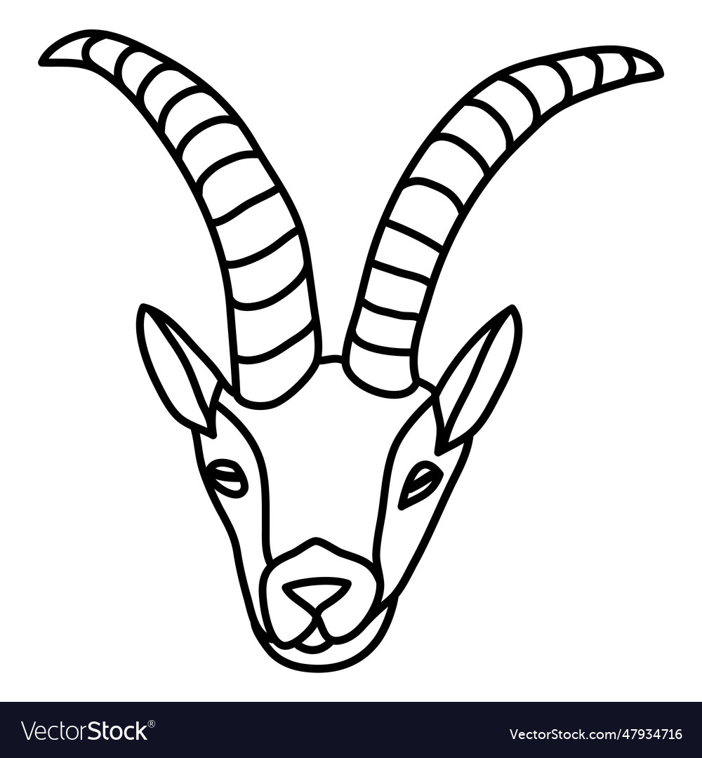 Capricorn zodiac sign element stroke Royalty Free Vector