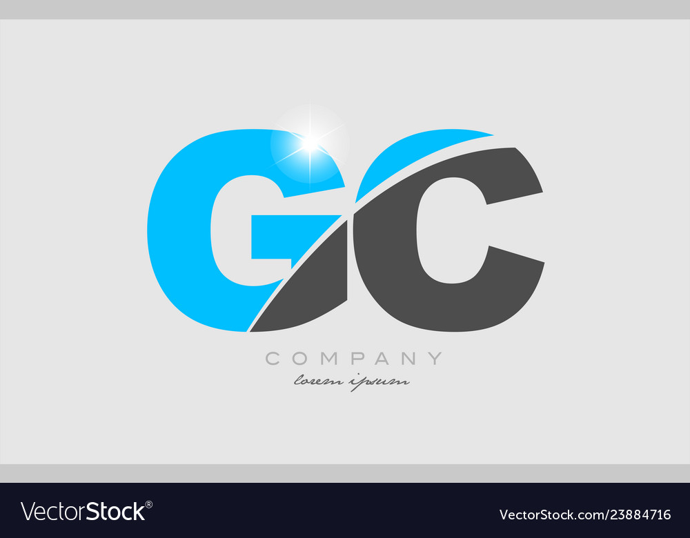 Combination letter gc g c in grey blue color Vector Image