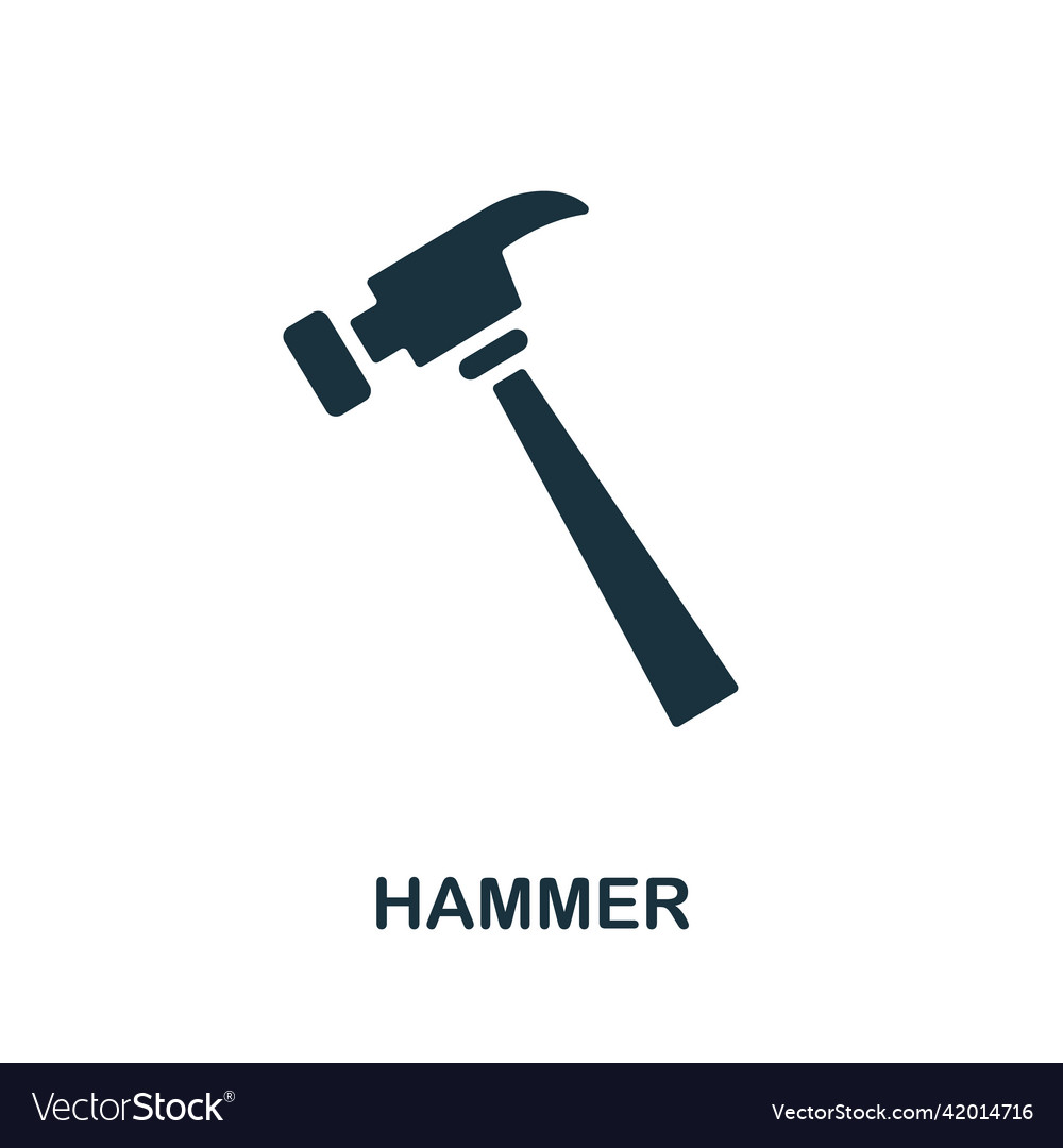 Hammer icon simple element from construction vector image Hammer icon simple element from construction