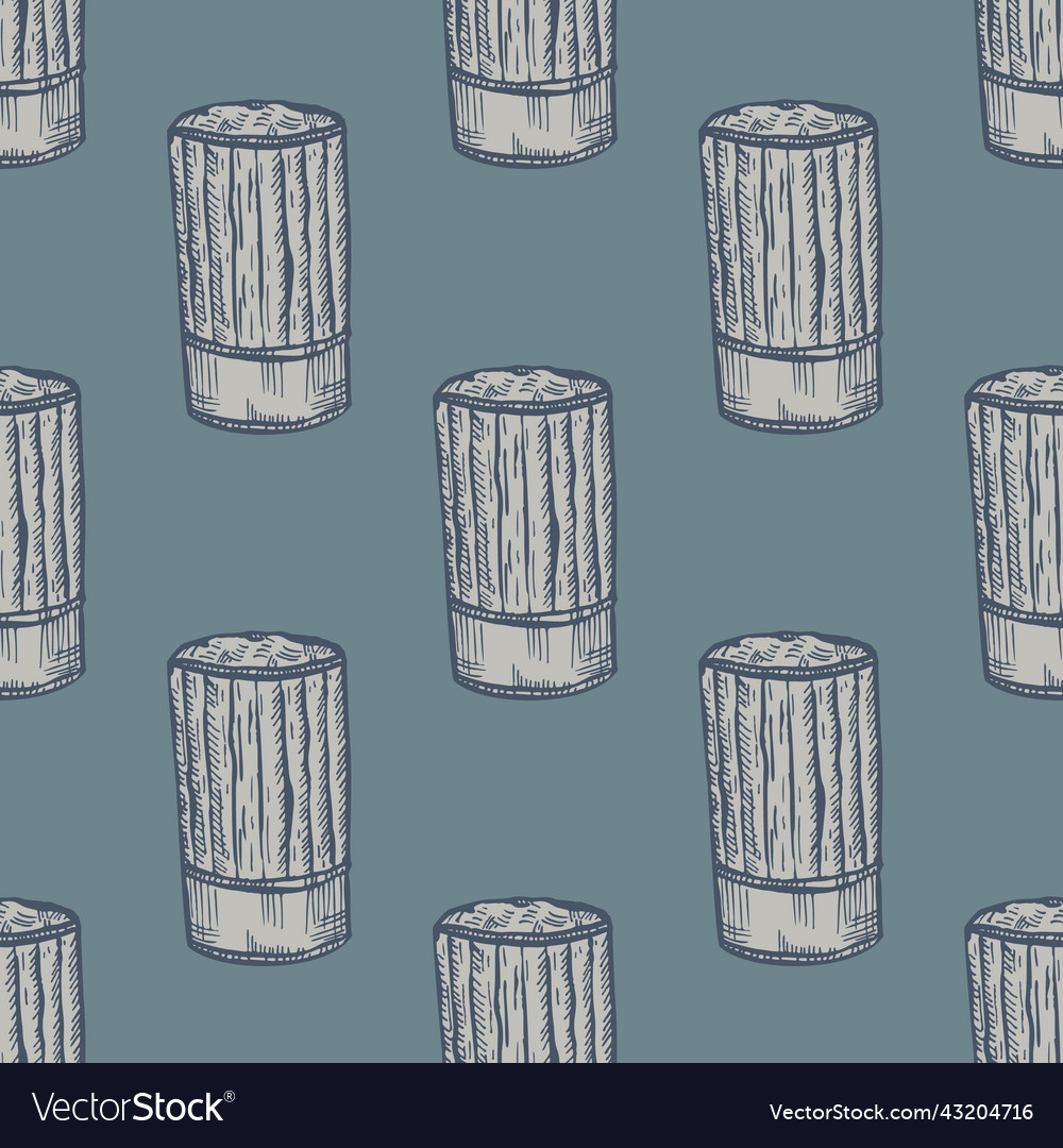 High chef hat sketch seamless pattern kitchen vector image High chef hat sketch seamless pattern kitchen