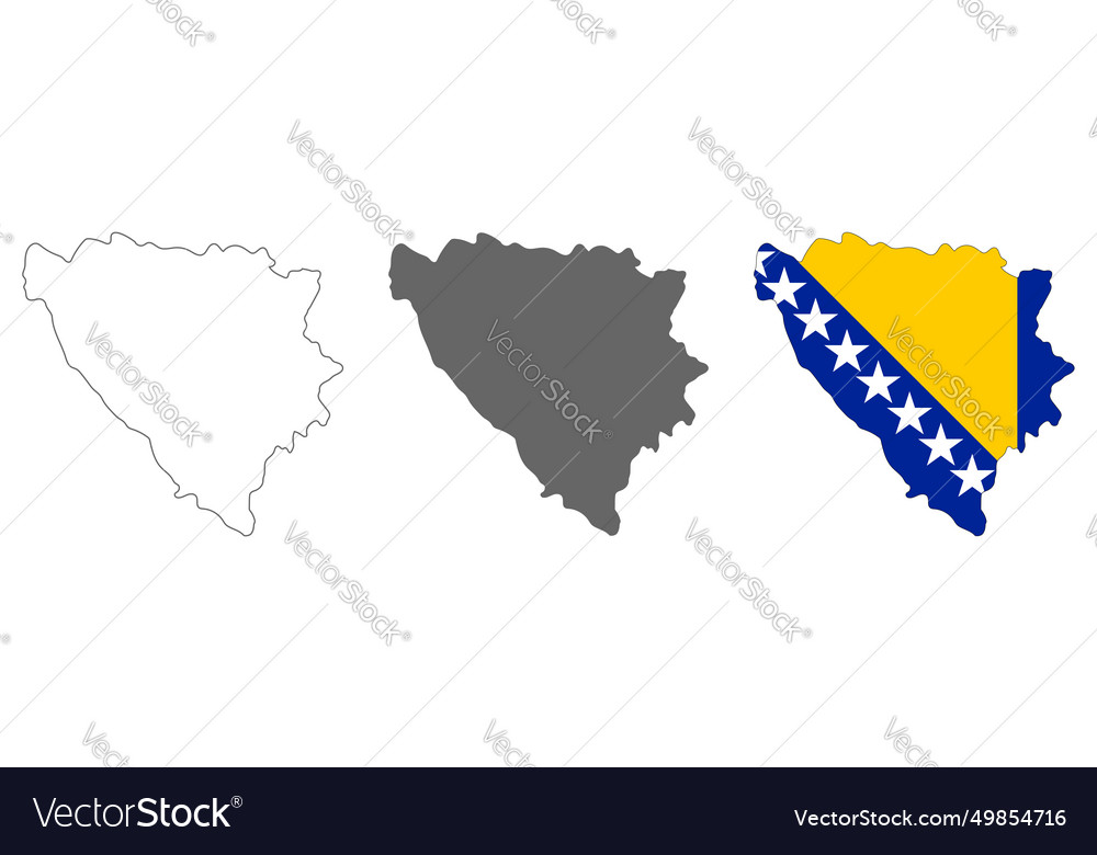 Highly detailed bosnia and herzegovina map Vector Image