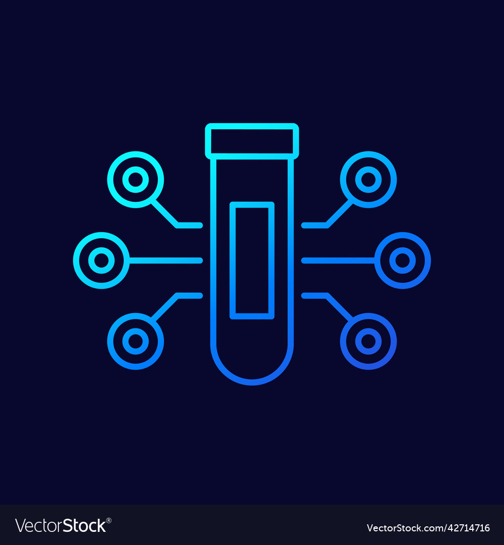 Lab sample analysis line icon