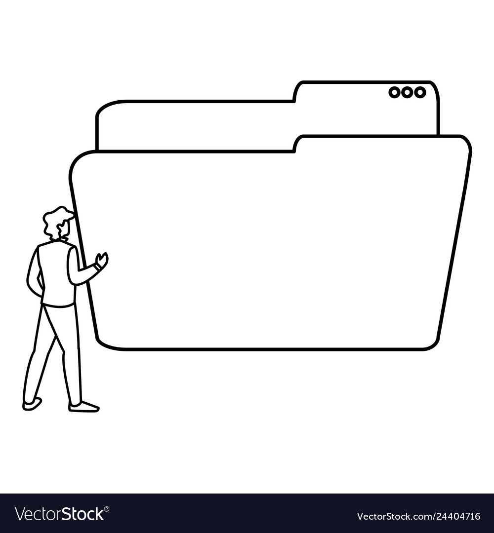 Man using folder document