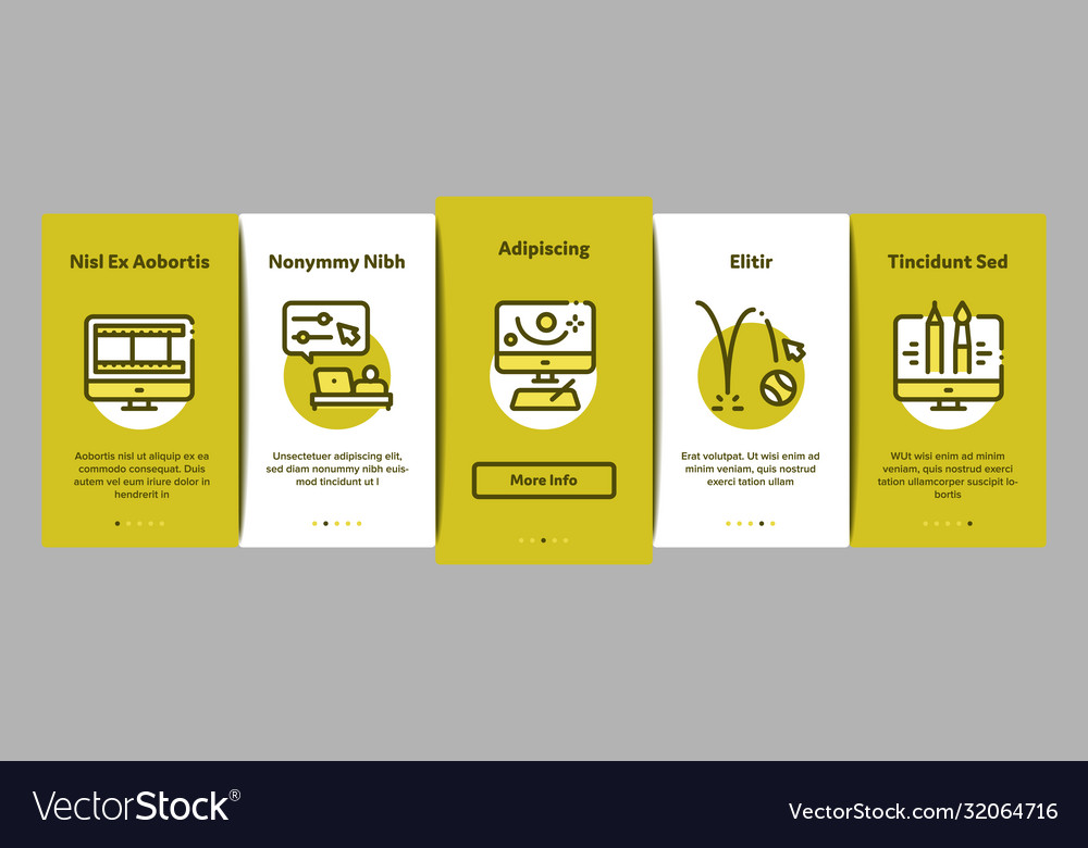Motion design studio onboarding elements icons set vector image Motion design studio onboarding elements icons set