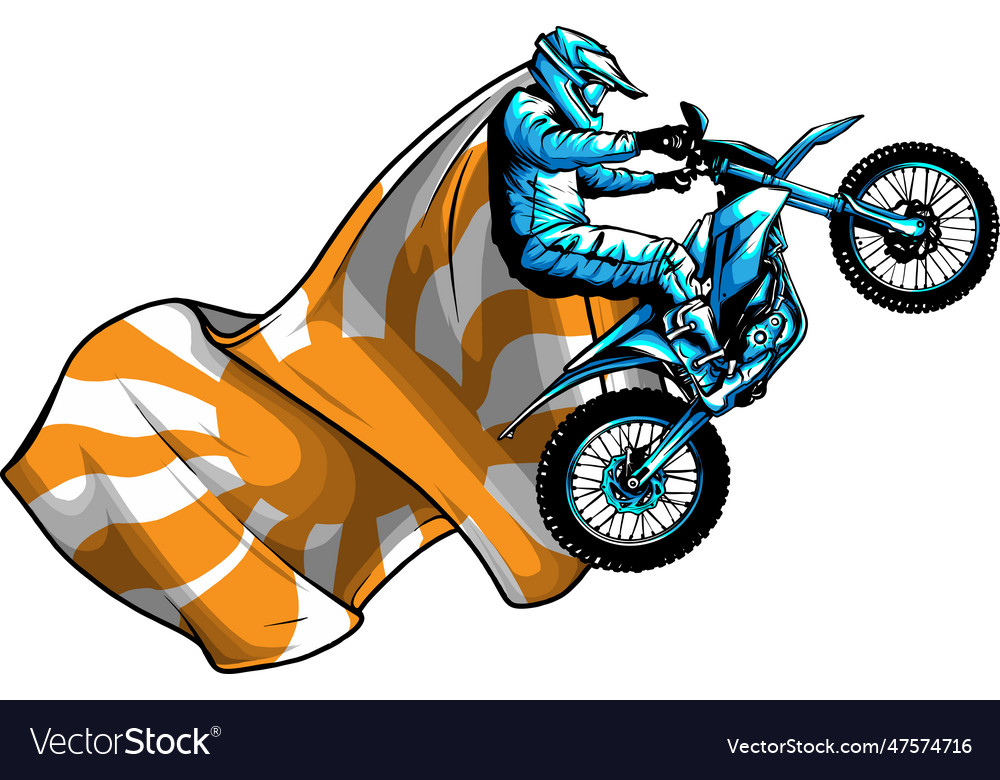 Premium Vector, Motocross rider doing jumping whip trick