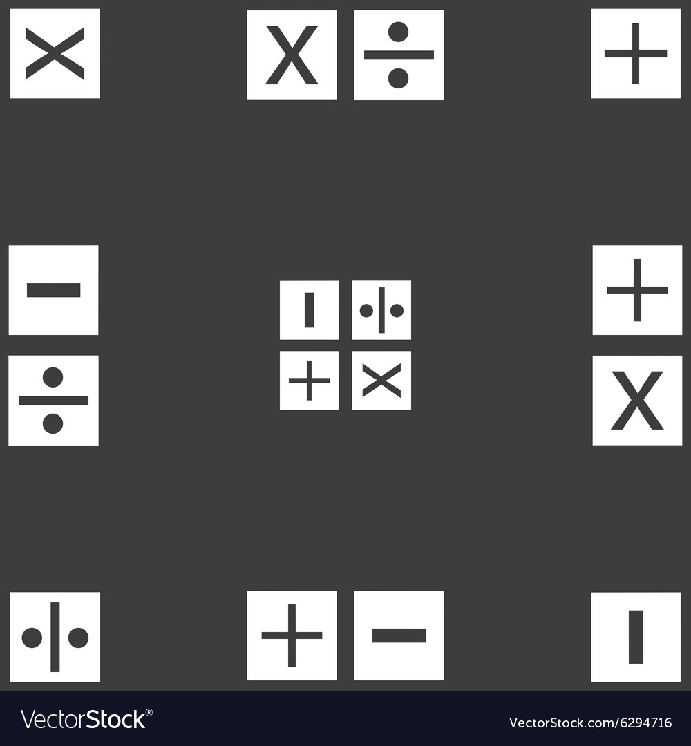 Multiplication division plus minus icon math Vector Image