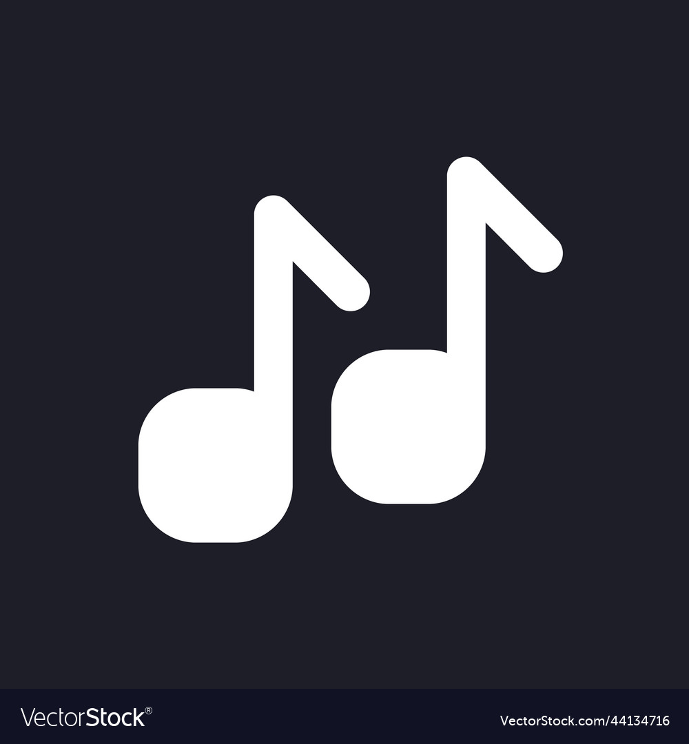 Musical notes dark mode glyph ui icon