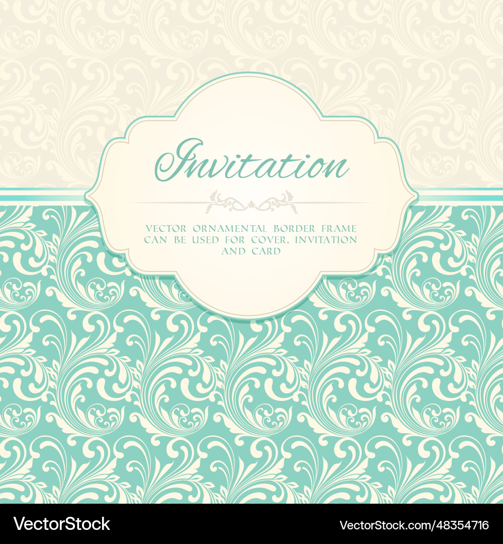 Ornamental pattern invitation card Royalty Free Vector Image