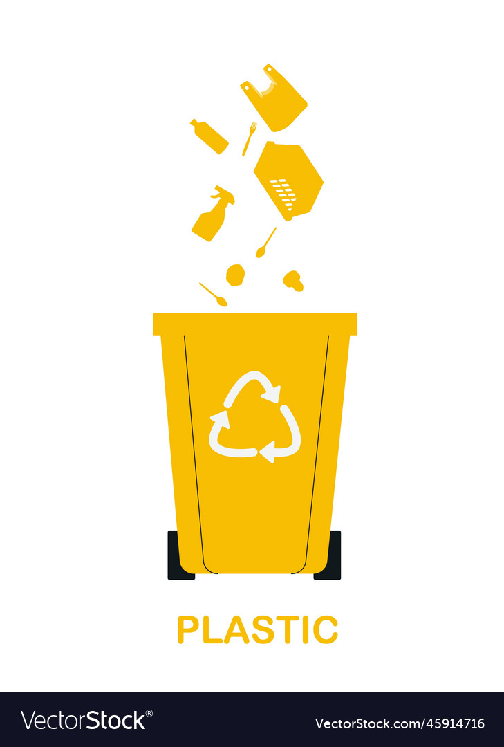 Plastic garbage sorting vector image Plastic garbage sorting