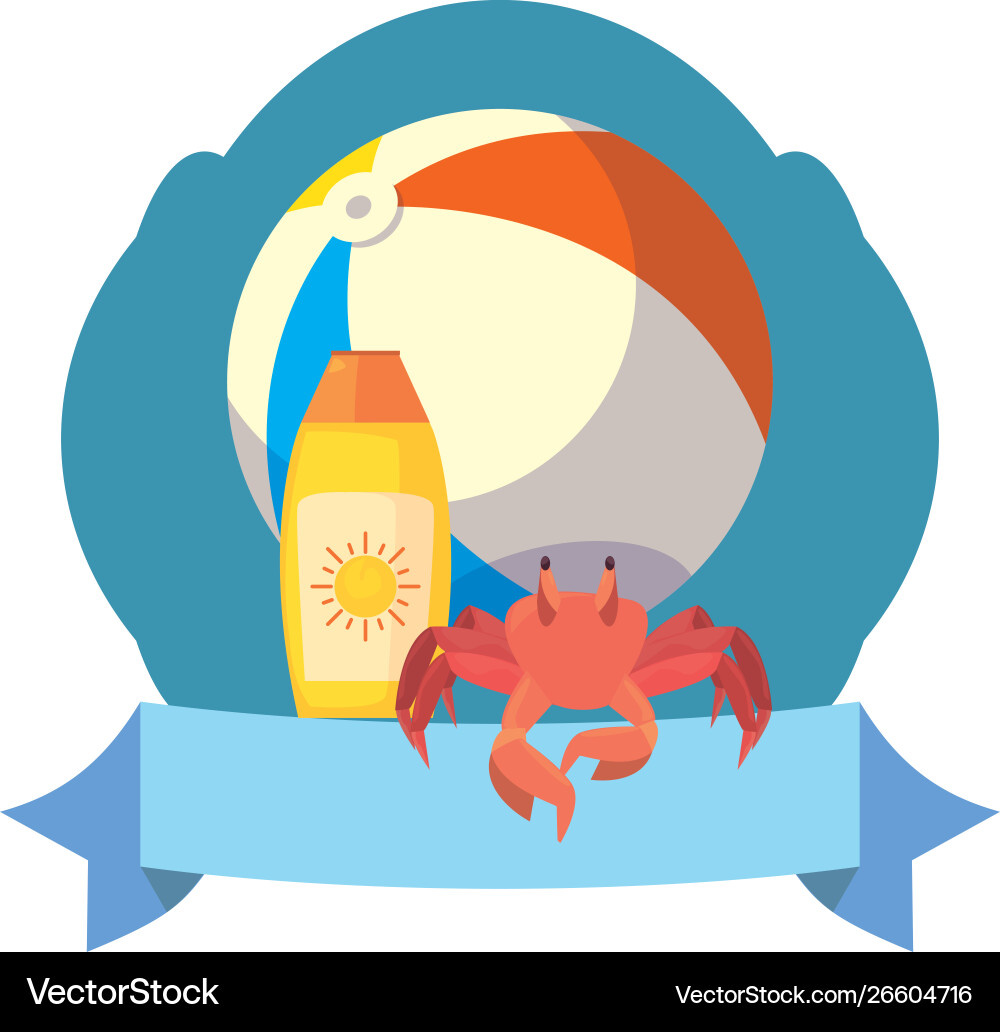Summer time vacation flat design Royalty Free Vector Image