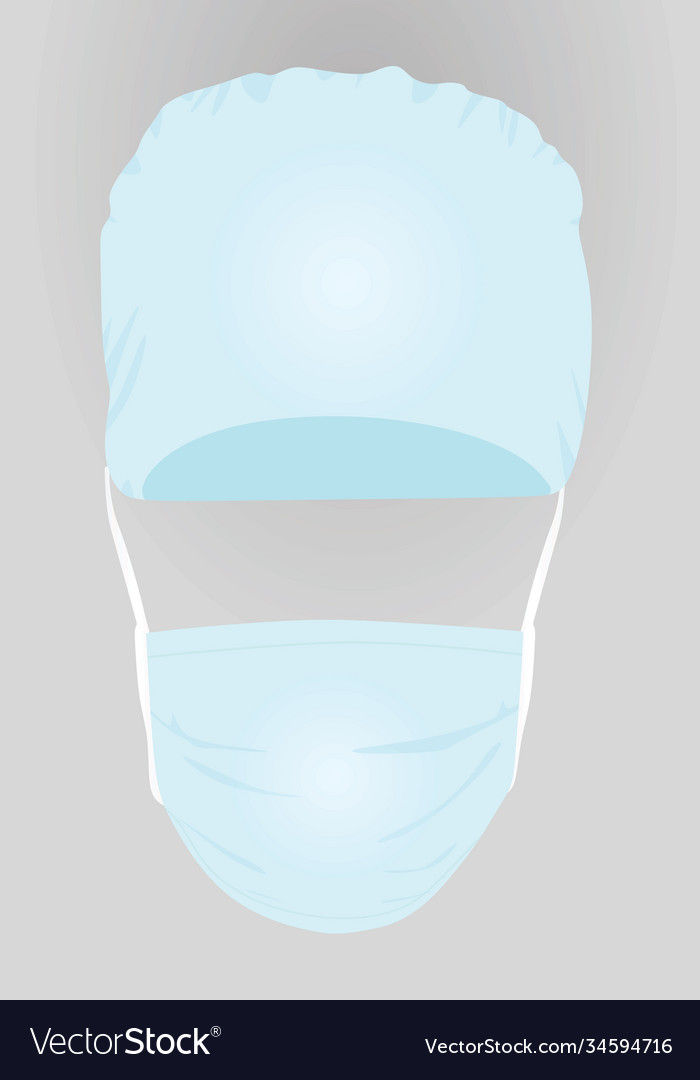 Surgery mask and hat vector image Surgery mask and hat