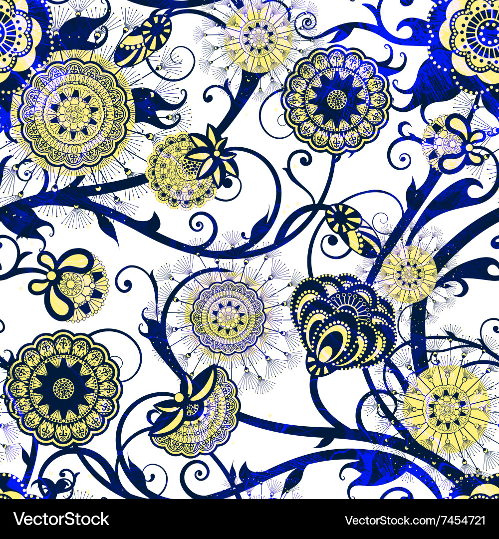 Abstract seamless pattern with flowers Royalty Free Vector