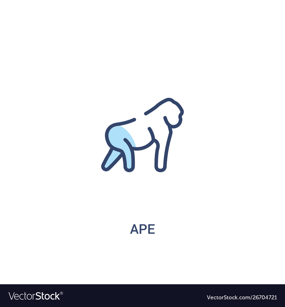 Ape concept 2 colored icon simple line element