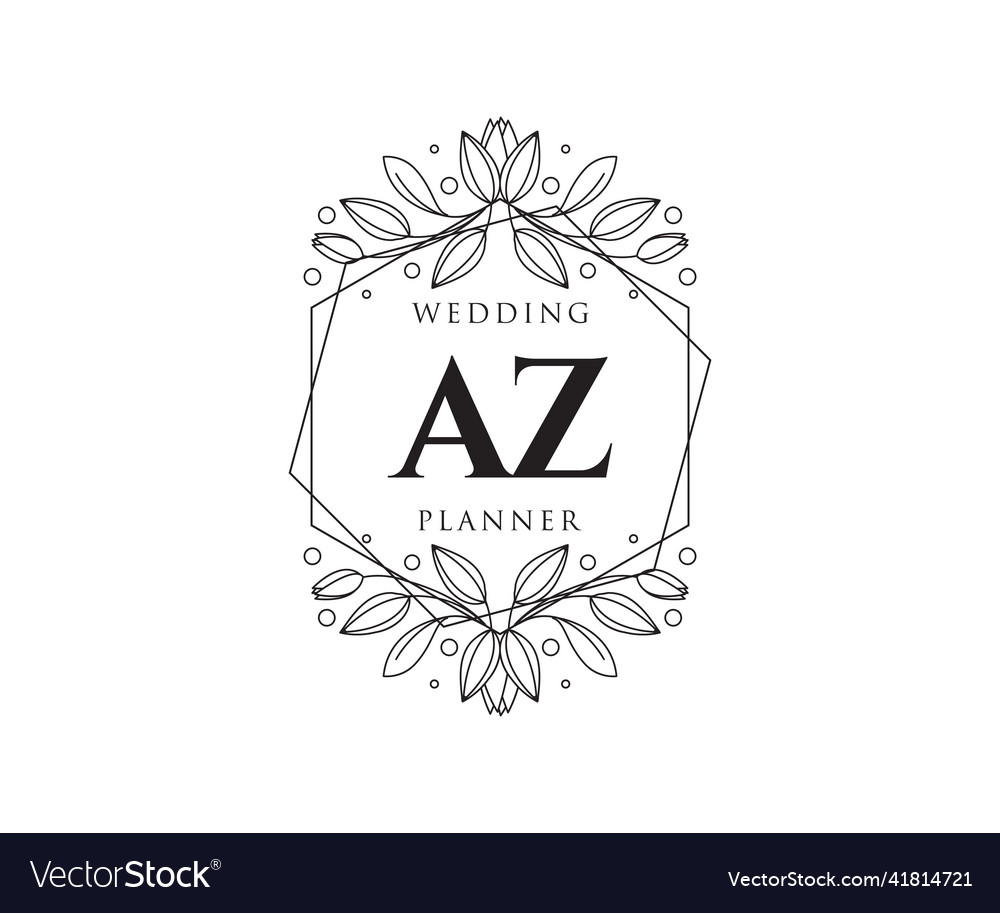 Az initials letter wedding monogram logos