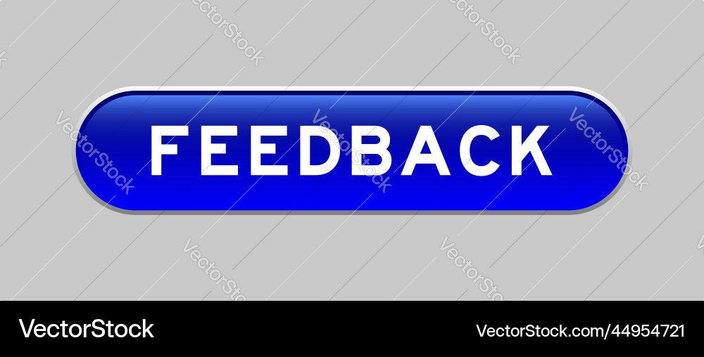 Blue color capsule shape button with word Vector Image