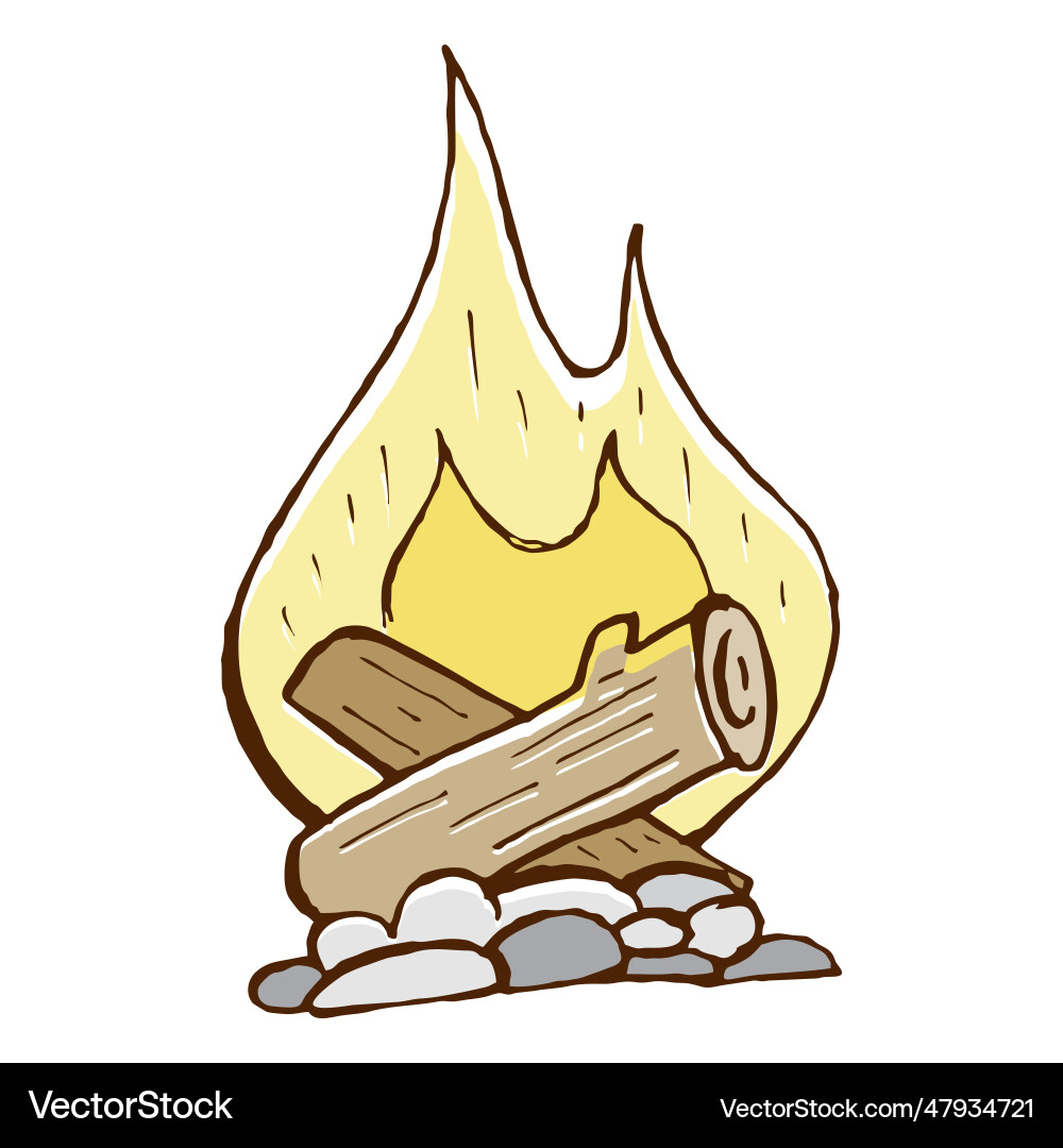 Camping bonfire icon Royalty Free Vector Image