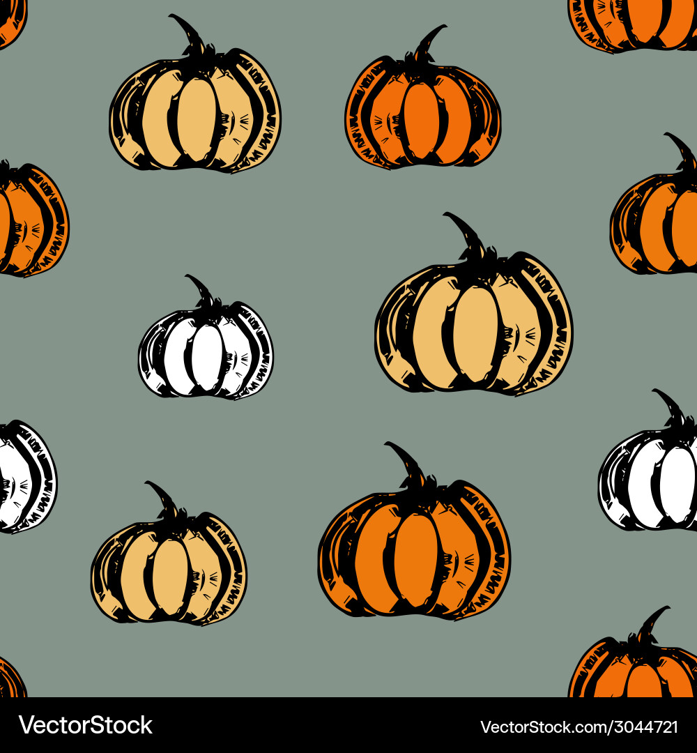 Colorful seamless pattern with pumpkins Royalty Free Vector