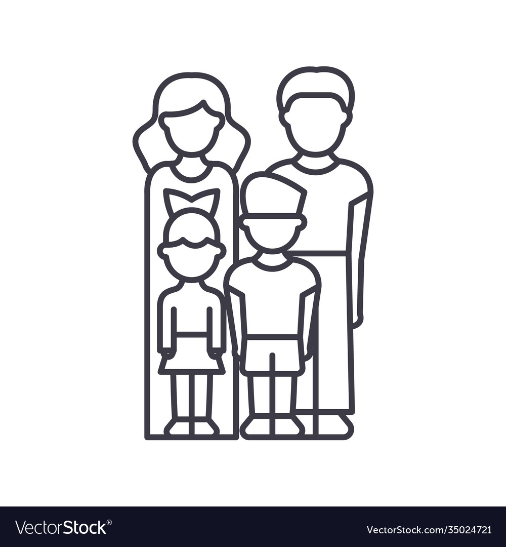 Family image icon linear isolated