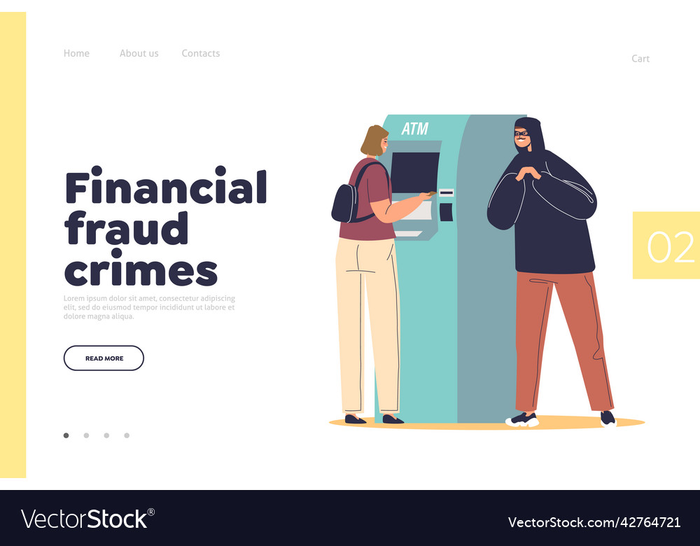 Financial fraud crimes concept of landing page