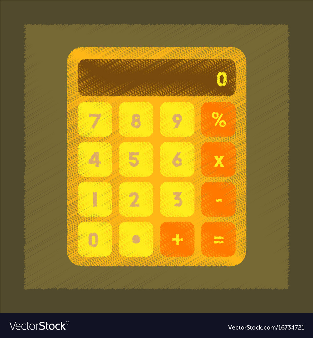 Flat shading style icon electronic calculator