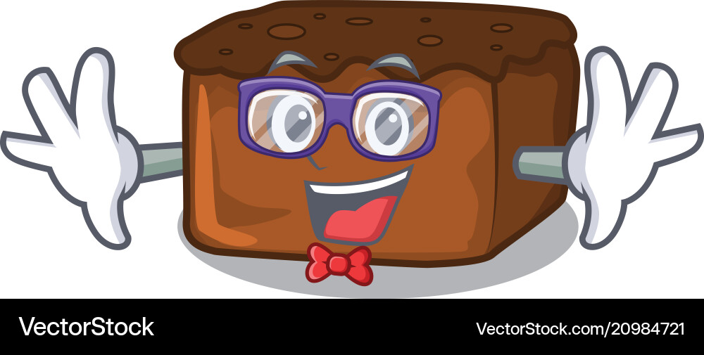 Geek brownies character cartoon style Royalty Free Vector