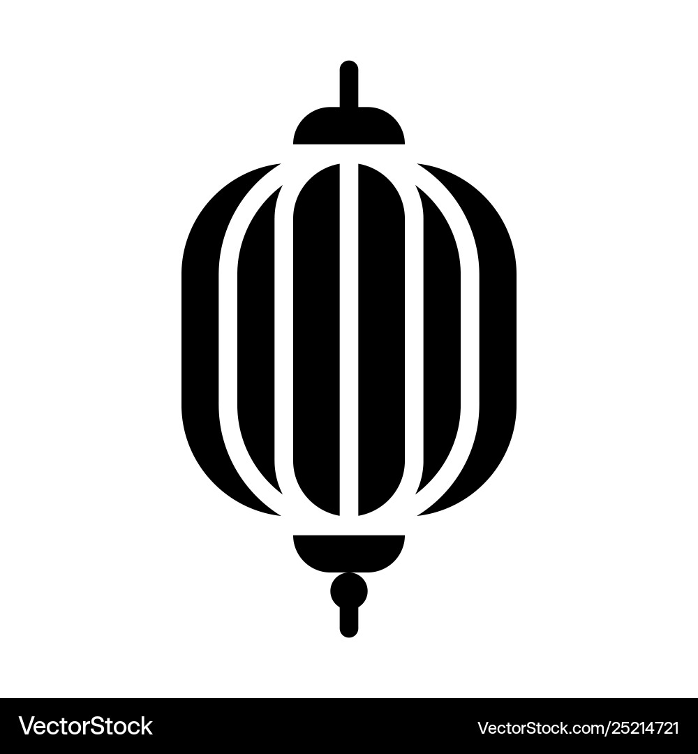Lantern chinese lunar new year solid icon Vector Image