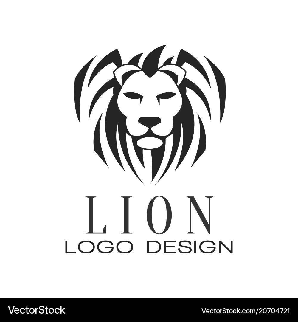 Lion Logo Design Element For Poster Banner Vector Image