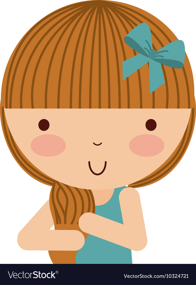 Little cute girl isolated icon