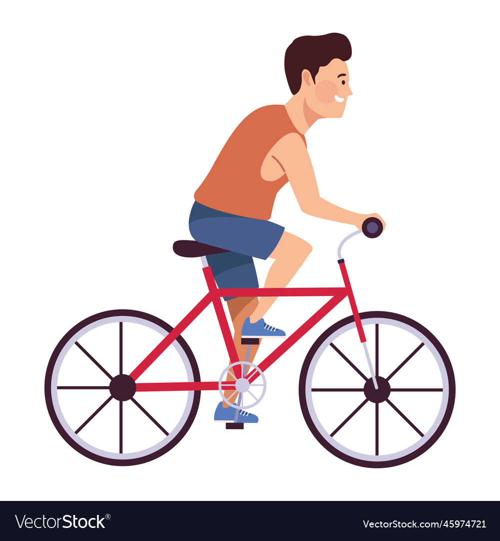 Male athlete in bicycle Royalty Free Vector Image