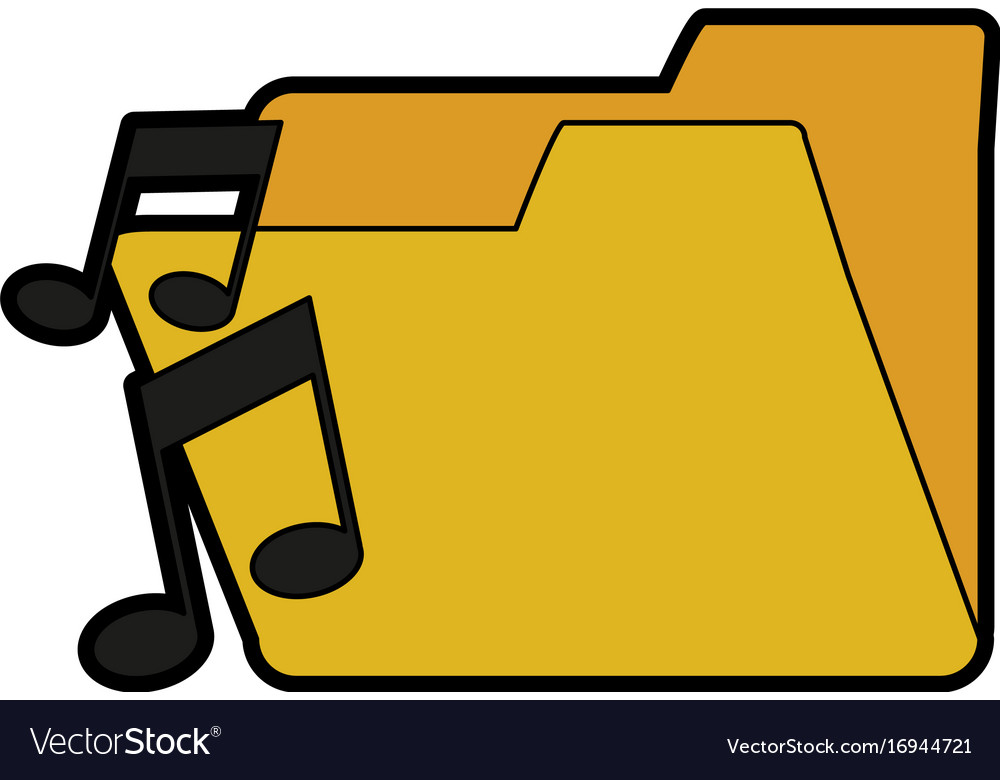 Music note with file folder icon image