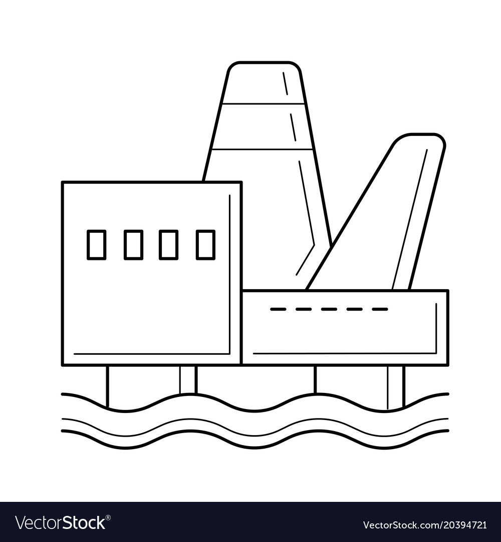 Offshore platform line icon