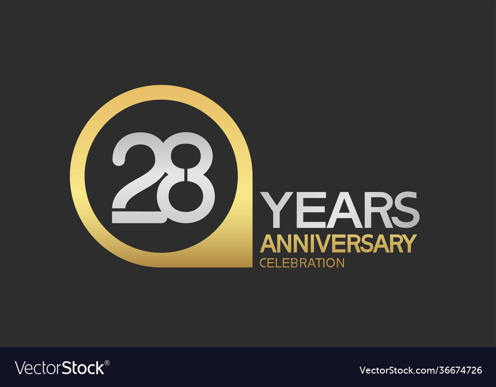 28 years anniversary celebration simple design Vector Image