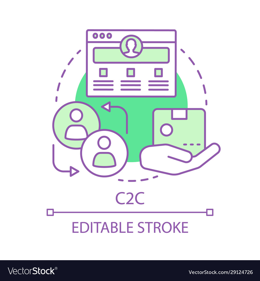 C2c concept icon Royalty Free Vector Image - VectorStock
