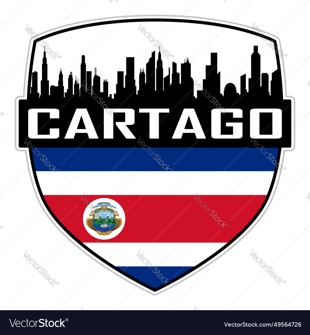 Cartago skyline silhouette costa rica flag reisen