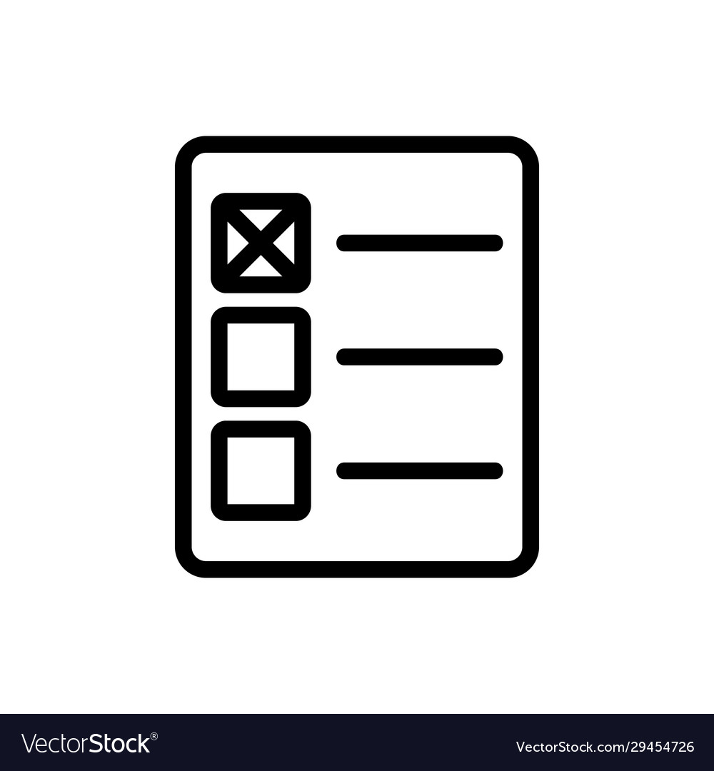 Checkbox icon isolated contour symbol