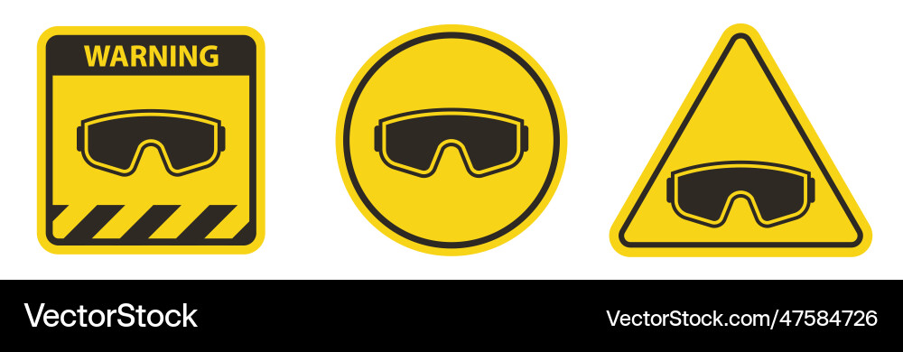 Eye protection required sign on white background Vector Image