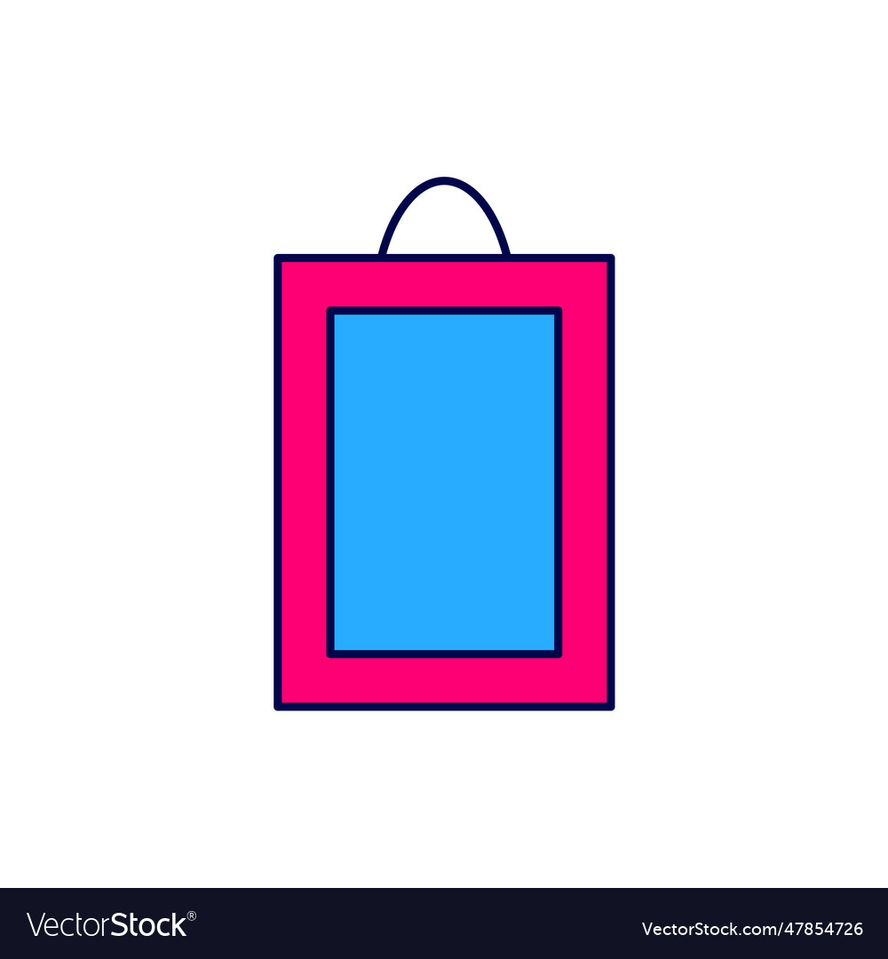 Filled outline picture icon isolated on white vector image Filled outline picture icon isolated on white