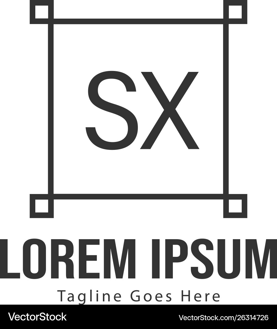 Initial sx logo template with modern frame Vector Image