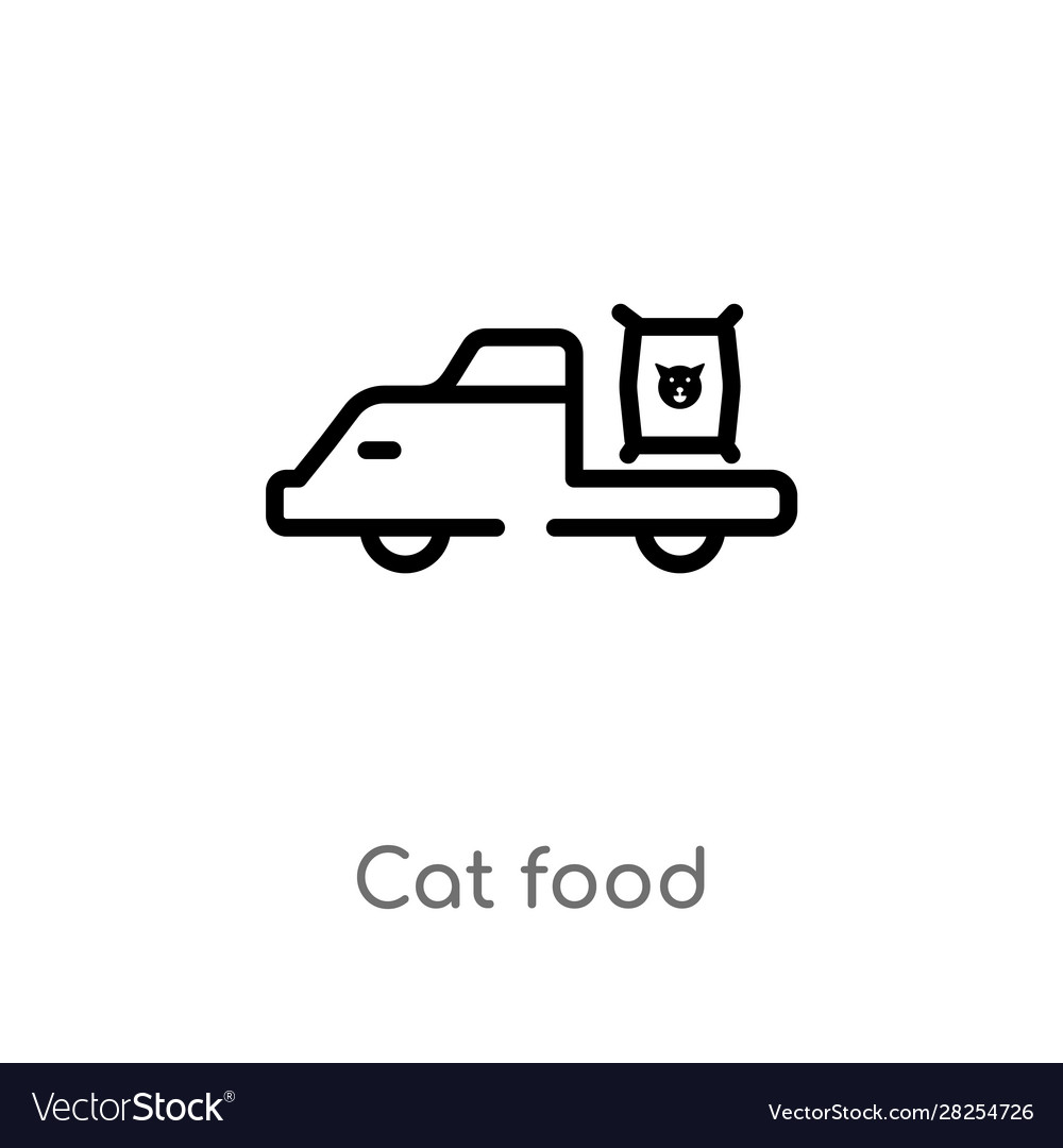 Outline cat food icon isolated black simple line