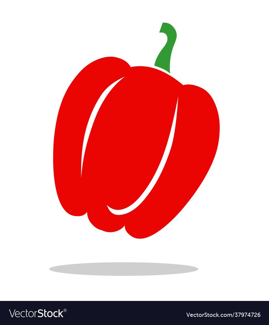 Pfeffer belpepper capsicum rotes Icon Logo isoliert