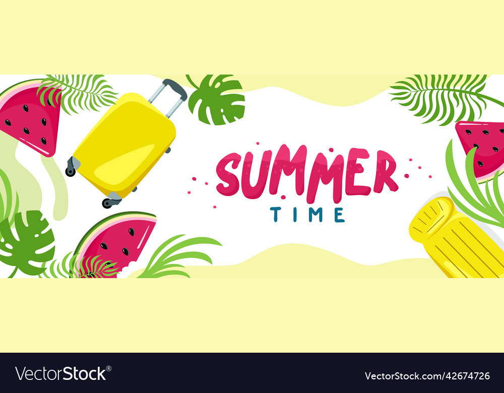 Summer background website header colorful vector image Summer background website header colorful