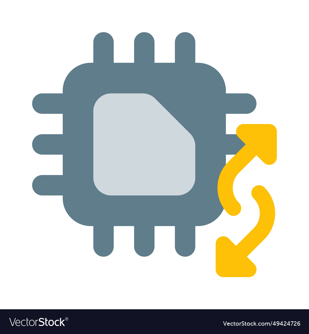 Transferring data using a micro processing unit Vector Image
