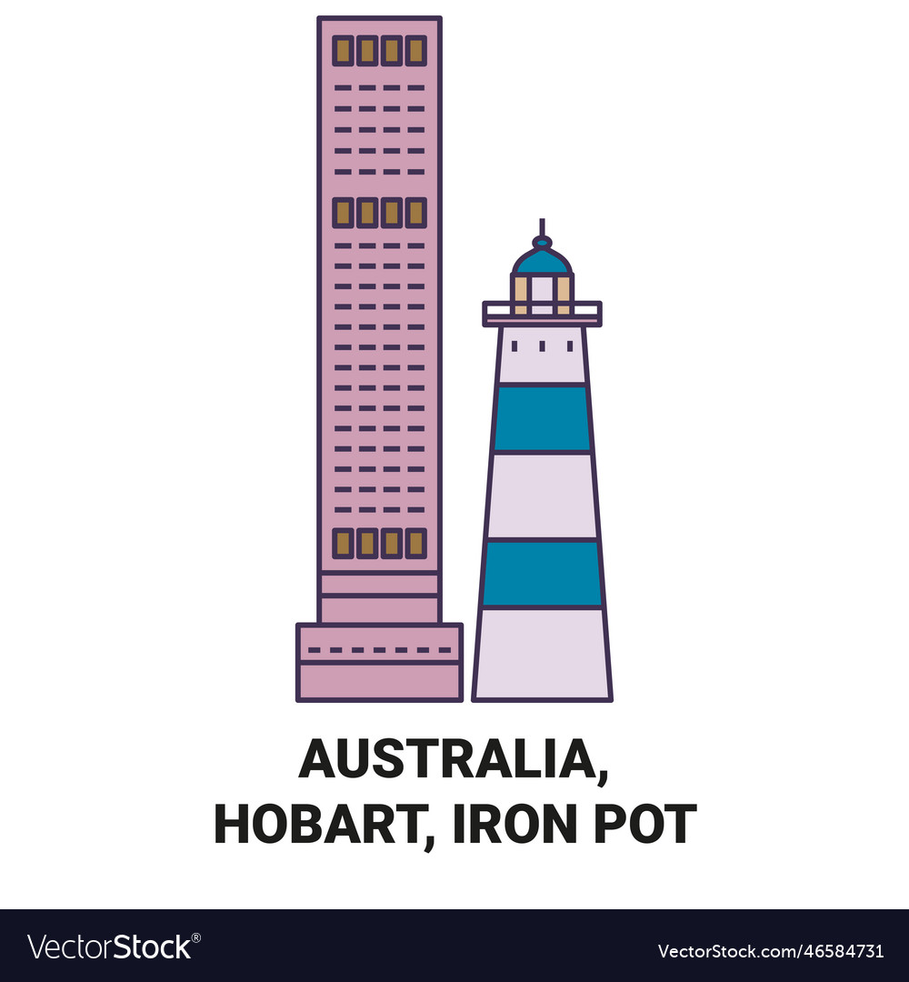 Australia hobart iron pot travel landmark Vector Image