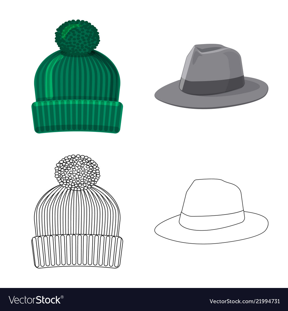 Design of headgear and cap logo set Royalty Free Vector