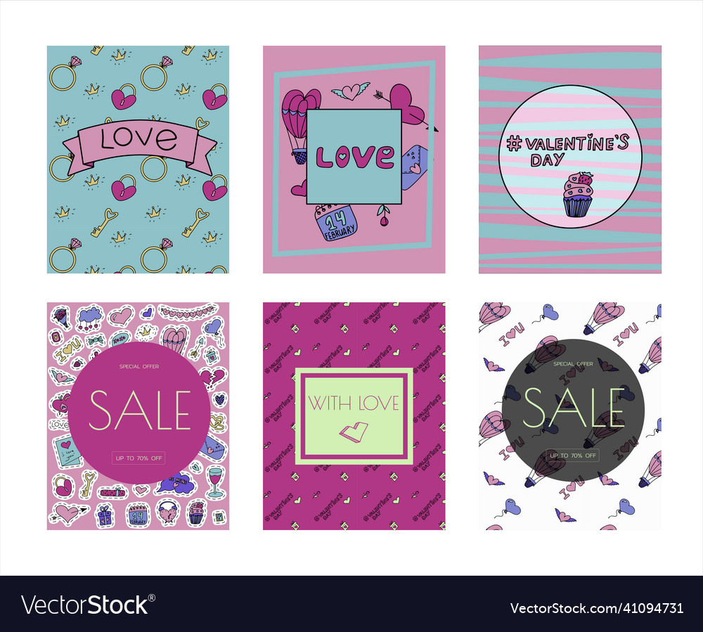 Doodle Banners For Valentine S Day Royalty Free Vector Image