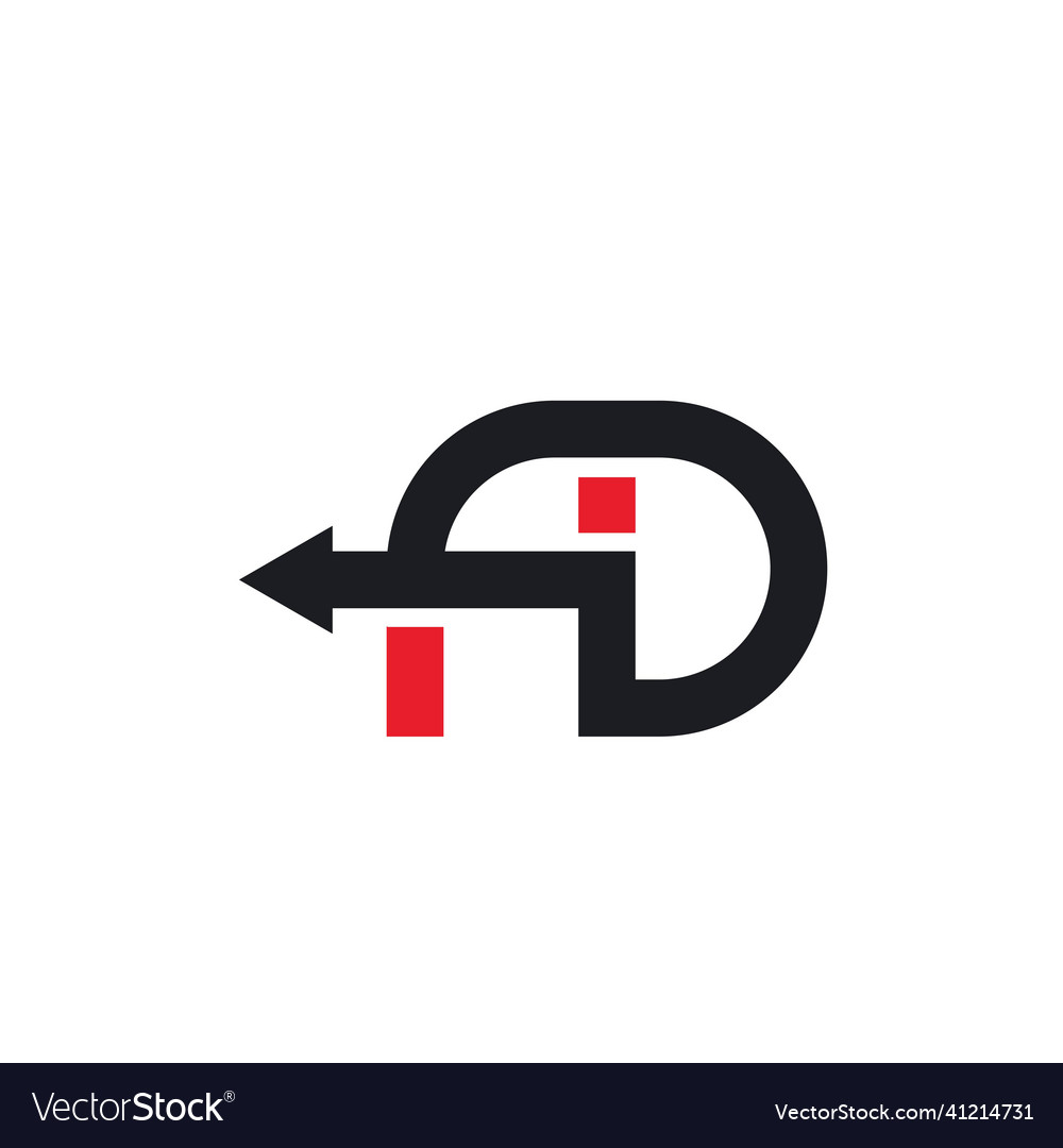 Fid or fd letter arrow icon design template