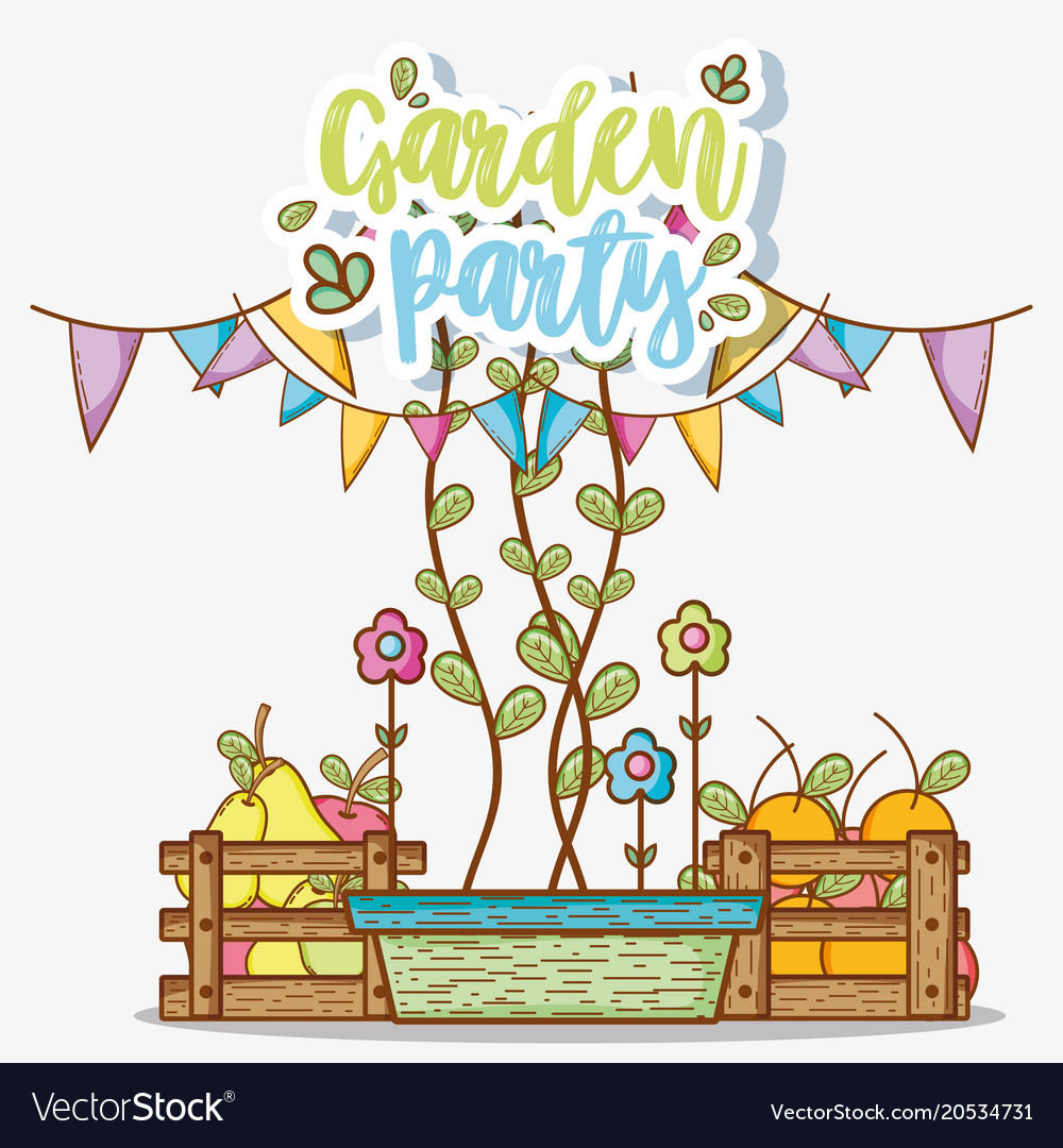 Garden party cartoons Royalty Free Vector Image